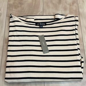 J. Crew Black and Cream Striped NWT Women’s M Top